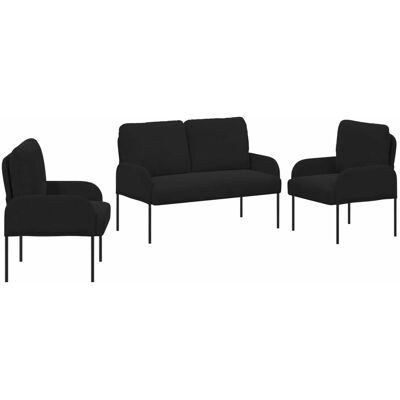 vidaXL Sofagarnituren 3 Stk Schwarz 115 x 56 x 80 cm Sperrholz 3406222 vidaXL Sofagarnituren 3 Stk Schwarz 115 x 56 x 80 cm Sperrholz 3406222
