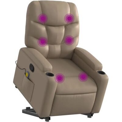 vidaXL Relaxsessel mit Aufstehhilfe - Braun Kunstleder Massagesessel vidaXL Relaxsessel mit Aufstehhilfe - Braun Kunstleder Massagesessel