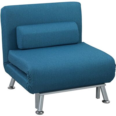HOMCOM Schlafsessel Klappsessel mit Bettfunktion Rückenkissen Relaxsessel Blau HOMCOM Schlafsessel Klappsessel mit Bettfunktion Rückenkissen Relaxsessel Blau