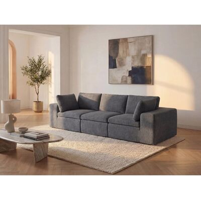 Vente-unique Modulierbares Sofa Cortoline Anthrazitgrau 304 cm Vente-unique Modulierbares Sofa Cortoline Anthrazitgrau 304 cm