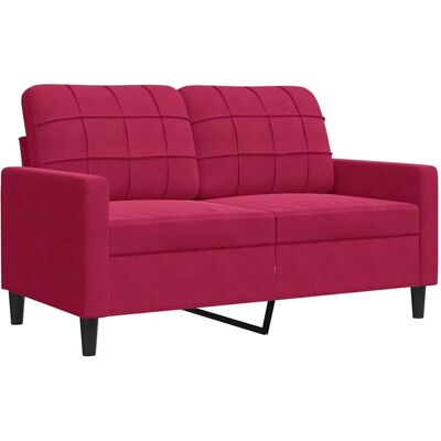 vidaXL Samt 2-Sitzer Sofa - Weinrot - Komfort & Modern vidaXL Samt 2-Sitzer Sofa - Weinrot - Komfort & Modern