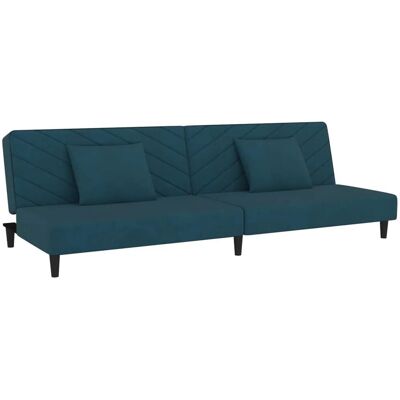 Vidaxl Blau Velvet Zwei-Sitzer Schlafsofa - Sofa Bed Vidaxl Blau Velvet Zwei-Sitzer Schlafsofa - Sofa Bed