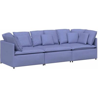 vidaXL Modulares Sofa mit Kissen Stoff Jeansblau - Sofa vidaXL Modulares Sofa mit Kissen Stoff Jeansblau - Sofa