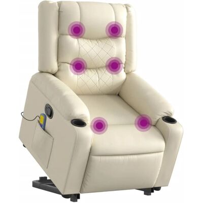 Vidaxl - Relaxsessel mit Fußstütze - Kunstleder - Creme Vidaxl - Relaxsessel mit Fußstütze - Kunstleder - Creme