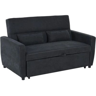 HOMCOM Eukalyptusholz Schlafsofa - 2-Sitzer, Verstellbarer Rücken, Schwarz HOMCOM Eukalyptusholz Schlafsofa - 2-Sitzer, Verstellbarer Rücken, Schwarz