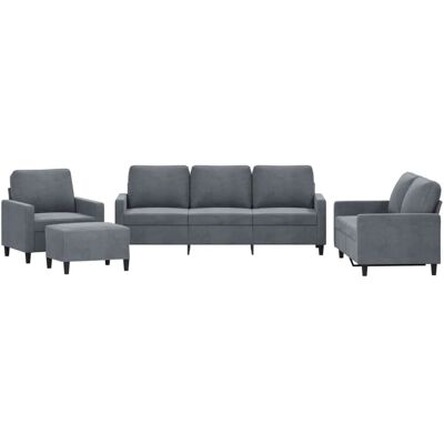 VIDAXL Samtsofa-Set mit 4 Elementen - Wohnzimmermöbel VIDAXL Samtsofa-Set mit 4 Elementen - Wohnzimmermöbel