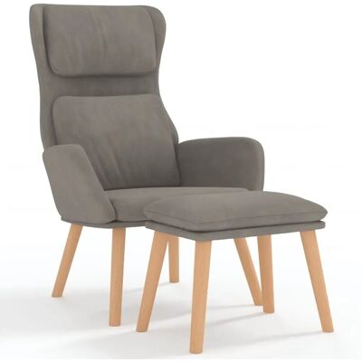 vidaXL Relaxsessel mit Hocker Hellgrau Samt Modell 15 vidaXL Relaxsessel mit Hocker Hellgrau Samt Modell 15