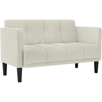 vidaXL Zweisitzer-Sofa Creme 111 cm Samt - Sofa vidaXL Zweisitzer-Sofa Creme 111 cm Samt - Sofa