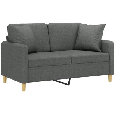 vidaXL 2-Sitzer-Sofa Dunkelgrau mit Kissen - Möbel vidaXL 2-Sitzer-Sofa Dunkelgrau mit Kissen - Möbel