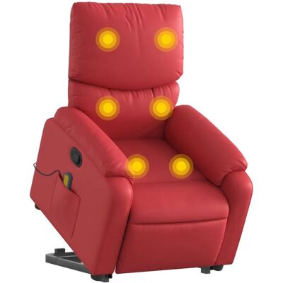 vidaXL Massagesessel mit Aufstehhilfe Rot Kunstleder Modell 3 vidaXL Massagesessel mit Aufstehhilfe Rot Kunstleder Modell 3