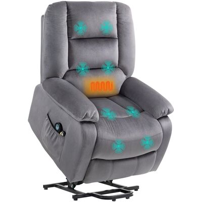 HOMCOM Relaxsessel mit Aufstehhilfe Elektrisch Samtoptik Dunkelgrau HOMCOM Relaxsessel mit Aufstehhilfe Elektrisch Samtoptik Dunkelgrau
