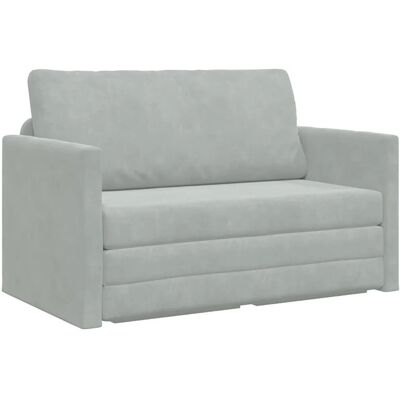 vidaXL Schlafsofa Hellgrau 124 x 204 x 61 cm Samt 4106702 vidaXL Schlafsofa Hellgrau 124 x 204 x 61 cm Samt 4106702