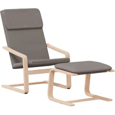 vidaXL Relaxsessel mit Hocker Taupe Stoff 3154418 vidaXL Relaxsessel mit Hocker Taupe Stoff 3154418
