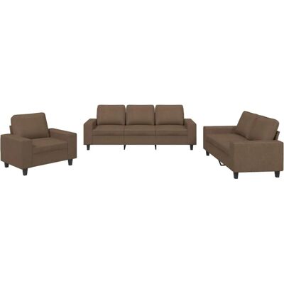 vidaXL 3-tlg. Sofagarnitur - Braun Stoff - Bequem & Langlebig vidaXL 3-tlg. Sofagarnitur - Braun Stoff - Bequem & Langlebig