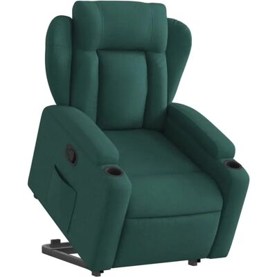 vidaXL Relaxsessel mit Aufstehhilfe Dunkelgrün Stoff Modell 14 vidaXL Relaxsessel mit Aufstehhilfe Dunkelgrün Stoff Modell 14