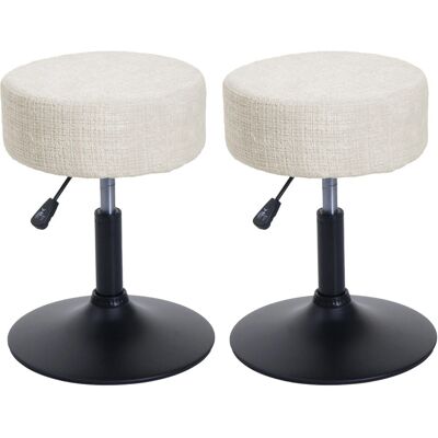 PROREGAL 2er-Set Hocker Höhenverstellbar Und Drehbar Sitzhöhe 45-57cm Durchmesser 37cm Stoff Chenille Weiß Sitzhocker PROREGAL 2er-Set Hocker Höhenverstellbar Und Drehbar Sitzhöhe 45-57cm Durchmesser 37cm Stoff Chenille Weiß Sitzhocker