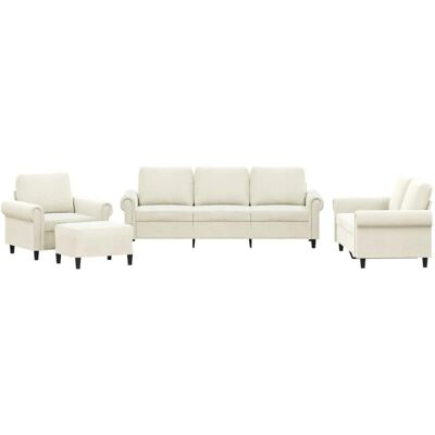 vidaXL Sofagruppe - Samt Creme 4-tlg. vidaXL Sofagruppe - Samt Creme 4-tlg.