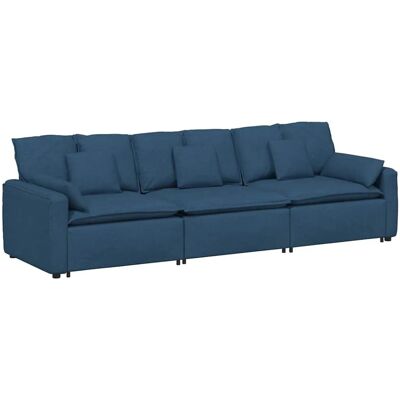 vidaXL Modulares Sofa mit Kissen Blau - Sofa vidaXL Modulares Sofa mit Kissen Blau - Sofa