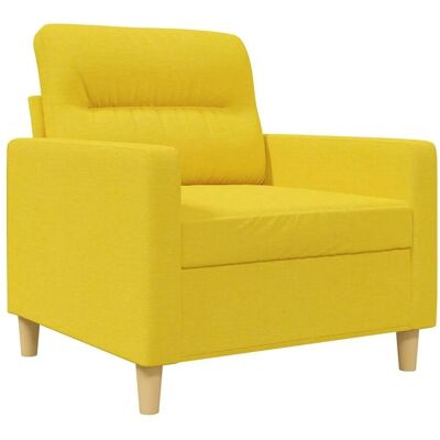 vidaXL Sessel - Hellgelb - 60cm Stoff vidaXL Sessel - Hellgelb - 60cm Stoff