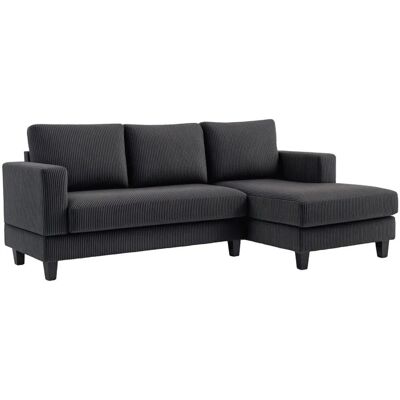 HOMCOM Ecksofa Polyester Schaumstoff 214L x 134B x 87H cm Dunkelgrau HOMCOM Ecksofa Polyester Schaumstoff 214L x 134B x 87H cm Dunkelgrau