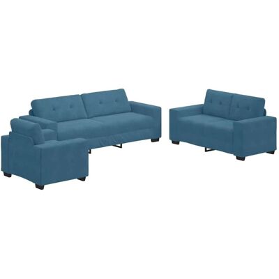 vidaXL Sofa Set Set von 3 Blau - sofa set vidaXL Sofa Set Set von 3 Blau - sofa set