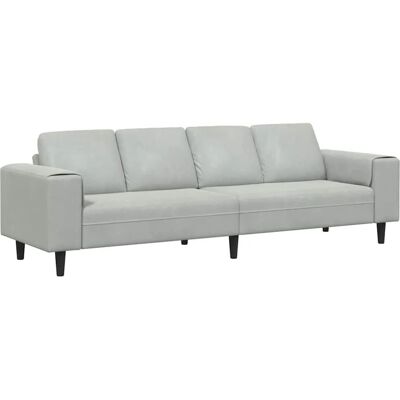 vidaXL Wohnzimmer Couch Hellgrau 250 x 77 x 76 cm 3335091 vidaXL Wohnzimmer Couch Hellgrau 250 x 77 x 76 cm 3335091