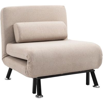 HOMCOM Schlafsessel Stahl Polyester Beige 75L x 70B x 75H cm HOMCOM Schlafsessel Stahl Polyester Beige 75L x 70B x 75H cm