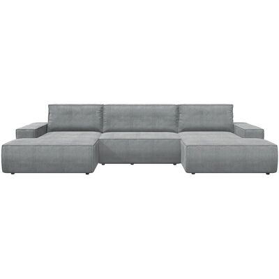 Amelia Hellgraues Samt-Ecksofa - Schlafsofa Amelia Hellgraues Samt-Ecksofa - Schlafsofa
