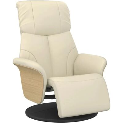 vidaXL Relaxsessel mit Fußteil Creme Kunstleder 356625 vidaXL Relaxsessel mit Fußteil Creme Kunstleder 356625
