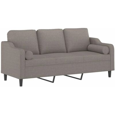 Vidaxl Moderner 3-Sitzer-Sofa Taupe - Sofa Vidaxl Moderner 3-Sitzer-Sofa Taupe - Sofa