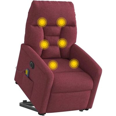 vidaXL Elektrischer Massagesessel mit Aufstehhilfe Weinrot Stoff 3303065 vidaXL Elektrischer Massagesessel mit Aufstehhilfe Weinrot Stoff 3303065