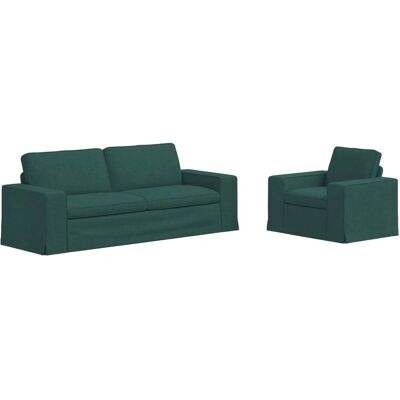 vidaXL Sofa 2-Tlg Dunkelgrün 182 x 80 x 82 cm Stoff 3407591 vidaXL Sofa 2-Tlg Dunkelgrün 182 x 80 x 82 cm Stoff 3407591