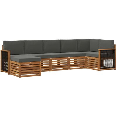 vidaXL Ecksofa Set mit Kissen 6 Stk Natur und Anthrazit 3384623 vidaXL Ecksofa Set mit Kissen 6 Stk Natur und Anthrazit 3384623