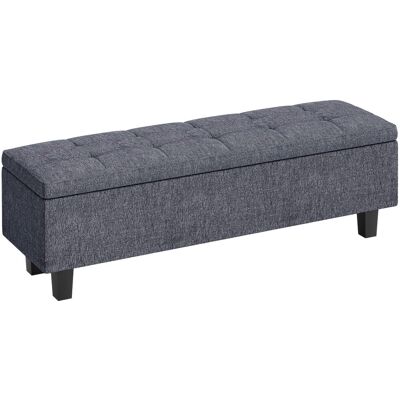 HOMCOM Sitzbank Stauraum Polsterbank Leinenoptik 138 x 40 x 45 cm Dunkelgrau HOMCOM Sitzbank Stauraum Polsterbank Leinenoptik 138 x 40 x 45 cm Dunkelgrau