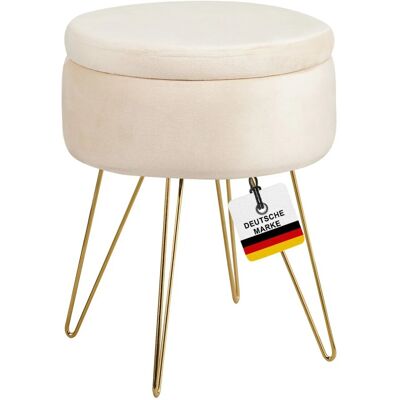 Albatros Hocker CANNES Samt Bezug Beige Albatros Hocker CANNES Samt Bezug Beige