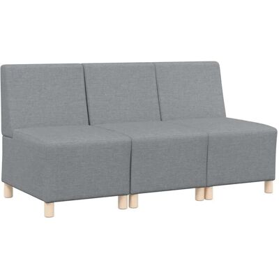 vidaXL Modulares Sofa ohne Armlehnen 3 Stk Hellgrau 55 x 74 x 82 cm Stoff 3399792 vidaXL Modulares Sofa ohne Armlehnen 3 Stk Hellgrau 55 x 74 x 82 cm Stoff 3399792