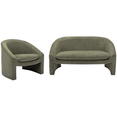 Vente-unique Couchgarnitur Mit Sessel Ossana Grün 137 cm 83 cm Vente-unique Couchgarnitur Mit Sessel Ossana Grün 137 cm 83 cm