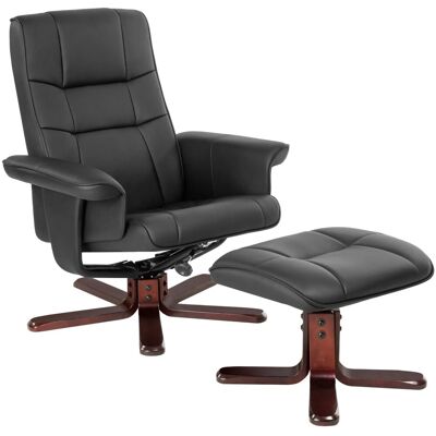 Tectake Fernsehsessel Mit Hocker Neigbare Rückenlehne 78 x 100 x 95 cm Schwarz Braun Tectake Fernsehsessel Mit Hocker Neigbare Rückenlehne 78 x 100 x 95 cm Schwarz Braun