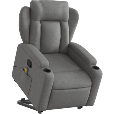 vidaXL Massagesessel mit Aufstehhilfe Dunkelgrau Samt Modell 7 vidaXL Massagesessel mit Aufstehhilfe Dunkelgrau Samt Modell 7