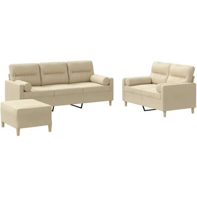 vidaXL 3-Sitzer Creme Stoffsofa - Sofagruppe vidaXL 3-Sitzer Creme Stoffsofa - Sofagruppe