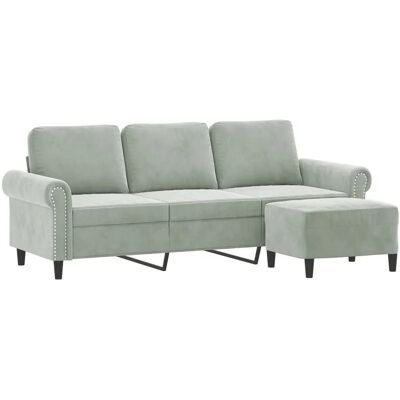 VIDAXL 3-Sitzer Samtsofa mit Hocker - Sofá de 3 plazas con taburete VIDAXL 3-Sitzer Samtsofa mit Hocker - Sofá de 3 plazas con taburete