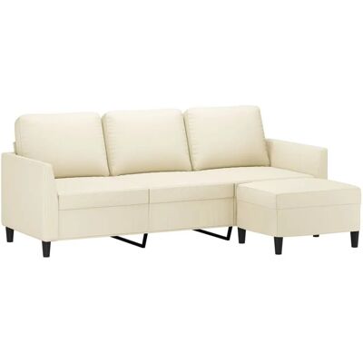 vidaXL 3-Sitzer Sofa mit Fußhocker - Bezug aus Kunstleder vidaXL 3-Sitzer Sofa mit Fußhocker - Bezug aus Kunstleder