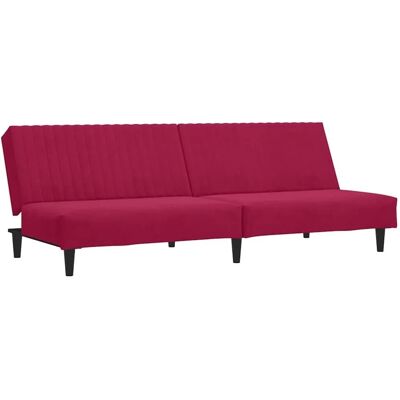 vidaXL Samt Rot 2-Sitzer Schlafsofa - Sofa Bett vidaXL Samt Rot 2-Sitzer Schlafsofa - Sofa Bett