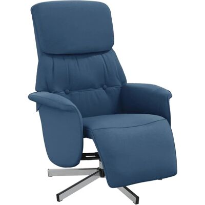 vidaXL Relaxsessel mit Fußteil Blau Stoff 356664 vidaXL Relaxsessel mit Fußteil Blau Stoff 356664
