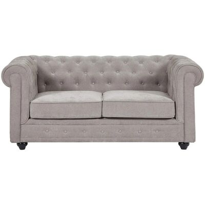 Vente-unique Sofa Ohne Schlafmöglichkeit Chesterfield Grau 165 cm Vente-unique Sofa Ohne Schlafmöglichkeit Chesterfield Grau 165 cm