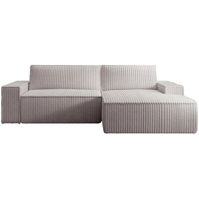 Vente-unique Graues Samt Ecksofa Bett - Rechtwinklig - 5 Sitze Vente-unique Graues Samt Ecksofa Bett - Rechtwinklig - 5 Sitze