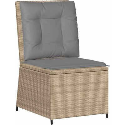 vidaXL Garten-Sofa mit Kissen Beige und Grau Poly-Rattan 3394479 vidaXL Garten-Sofa mit Kissen Beige und Grau Poly-Rattan 3394479