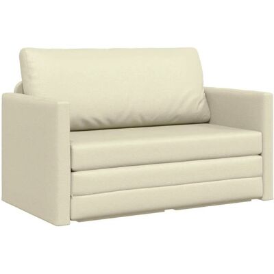 vidaXL Schlafsofa 110cm Creme Kunstleder 4106709 vidaXL Schlafsofa 110cm Creme Kunstleder 4106709