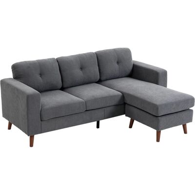 HOMCOM Corner Sofa Polyester 192L x 137B x 84H cm Dunkelgrau HOMCOM Corner Sofa Polyester 192L x 137B x 84H cm Dunkelgrau