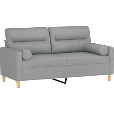 vidaXL 2-Sitzer-Sofa Hellgrau mit Kissen - Sofa vidaXL 2-Sitzer-Sofa Hellgrau mit Kissen - Sofa